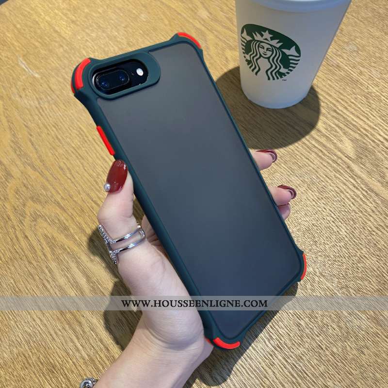 Étui iPhone 8 Plus Silicone Délavé En Daim Tout Compris Simple Incassable Coque Élégant Rouge