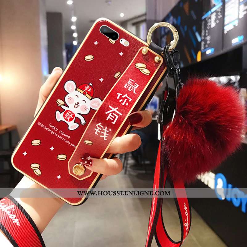 Étui iPhone 8 Plus Tendance Créatif Amoureux Grand Rouge Net Rouge Nouveau Turquoise
