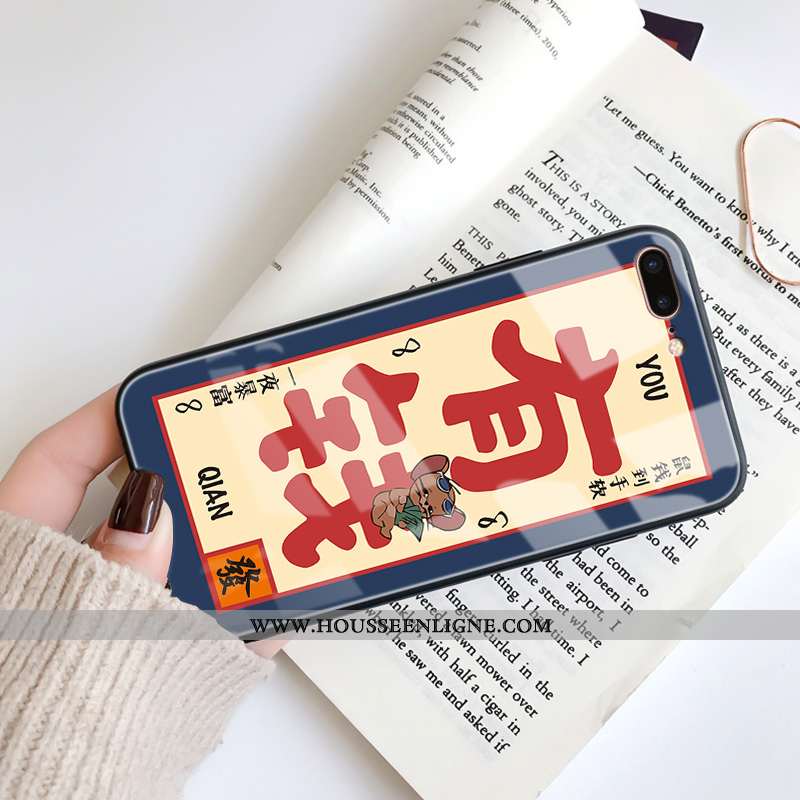 Étui iPhone 8 Plus Tendance Fluide Doux Rouge Net Rouge Silicone Coque Tout Compris