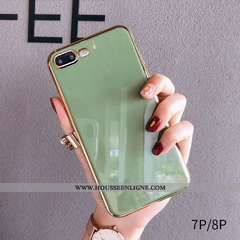 Étui iPhone 8 Plus Tendance Fluide Doux Tout Compris Vert Gris Bovins Vent Verte