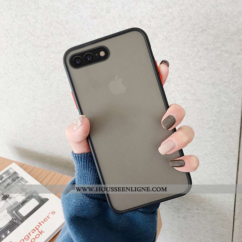 Étui iPhone 8 Plus Transparent Délavé En Daim Créatif Téléphone Portable Bleu Silicone Amoureux