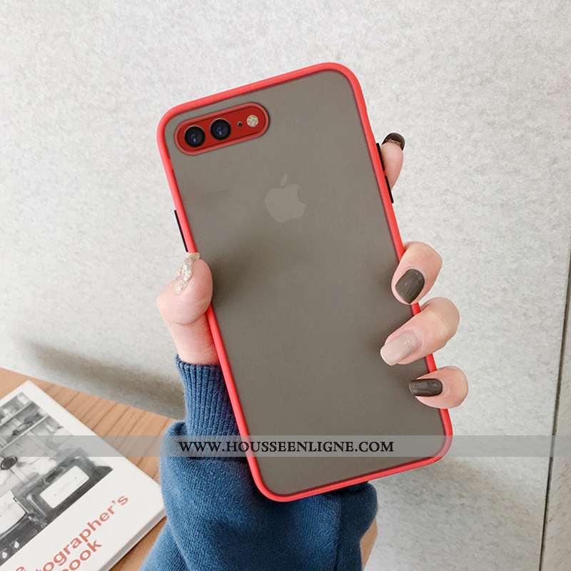Étui iPhone 8 Plus Transparent Délavé En Daim Créatif Téléphone Portable Bleu Silicone Amoureux