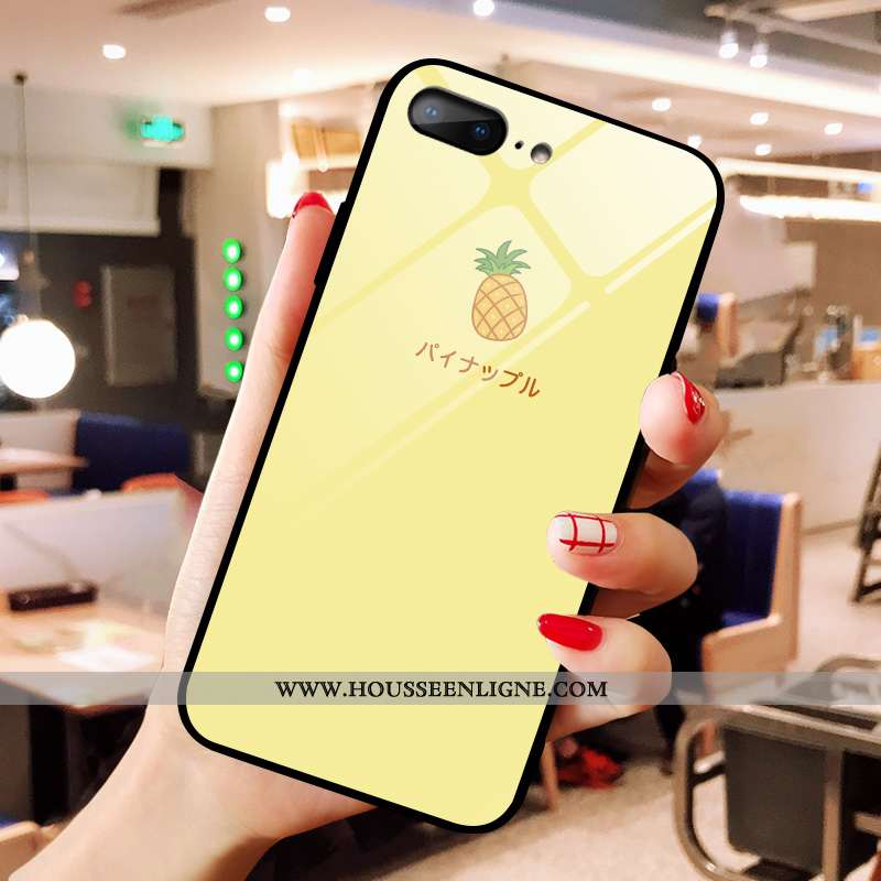 Étui iPhone 8 Plus Verre Jaune Téléphone Portable Petit Vert Bovins Net Rouge