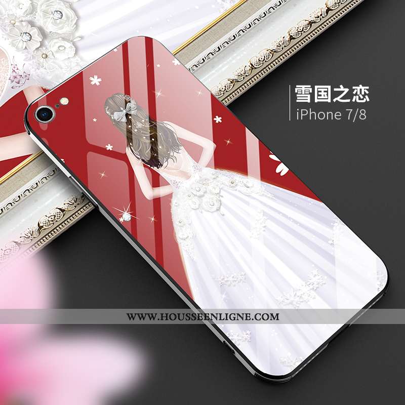 Étui iPhone 8 Protection Luxe Verre Créatif Miroir Tout Compris Violet