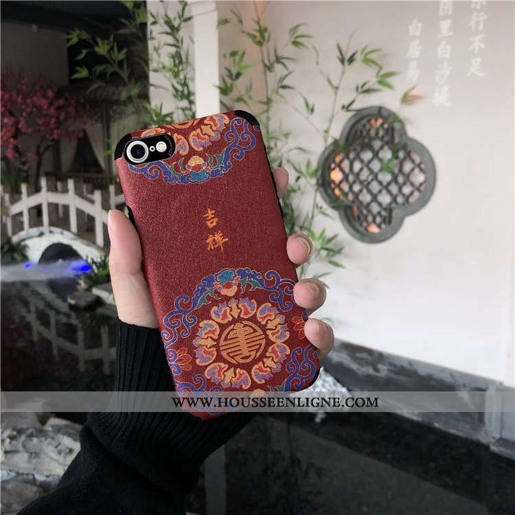 Étui iPhone 8 Protection Ornements Suspendus Téléphone Portable Luxe Incassable Rouge Tout Compris
