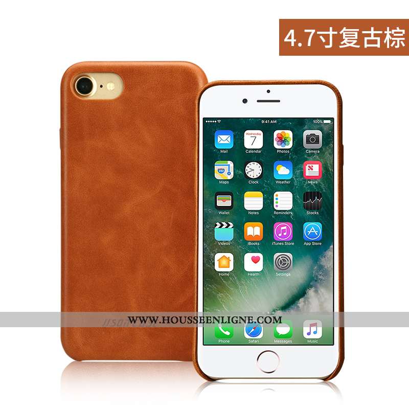 Étui iPhone 8 Ultra Légère Coque Protection Personnalité Tout Compris Marron