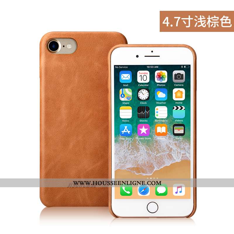 Étui iPhone 8 Ultra Légère Coque Protection Personnalité Tout Compris Marron