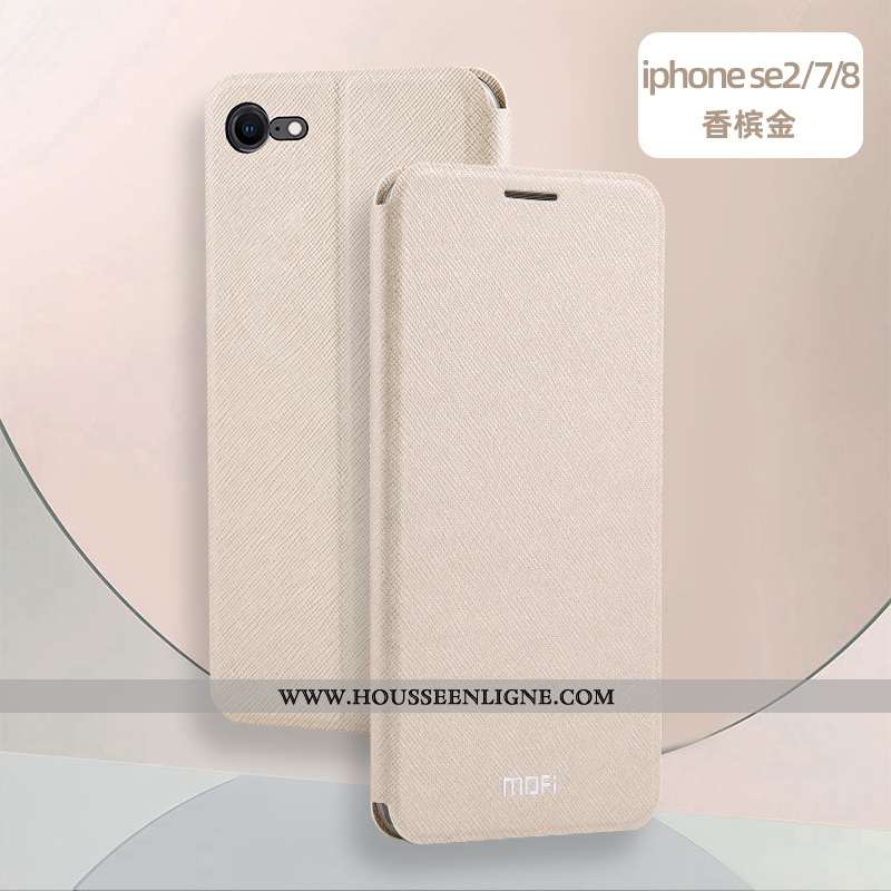 Étui iPhone Se (nouveau) Cuir Fluide Doux Protection Téléphone Portable Clamshell Incassable Silicon