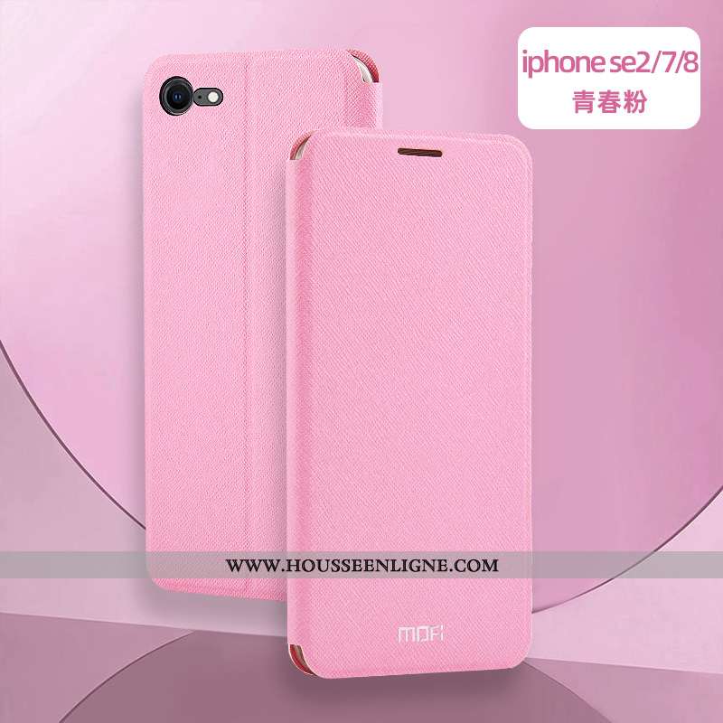 Étui iPhone Se (nouveau) Cuir Fluide Doux Protection Téléphone Portable Clamshell Incassable Silicon