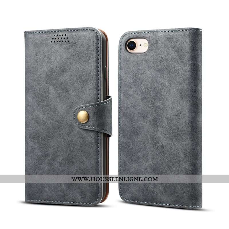 Étui iPhone Se (nouveau) Cuir Protection Coque Téléphone Portable Clamshell Gris Nouveau
