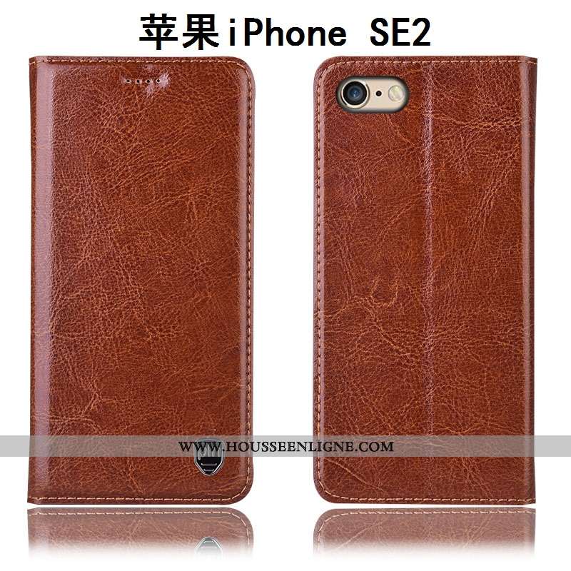 Étui iPhone Se (nouveau) Cuir Véritable Modèle Fleurie Incassable Tout Compris Téléphone Portable Ho