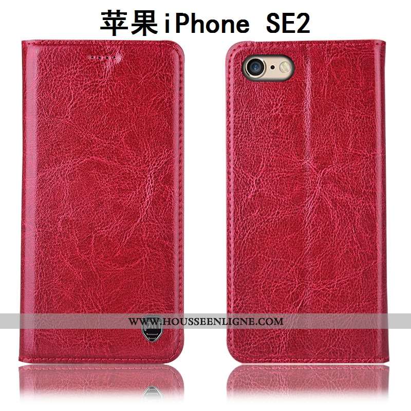Étui iPhone Se (nouveau) Cuir Véritable Modèle Fleurie Incassable Tout Compris Téléphone Portable Ho