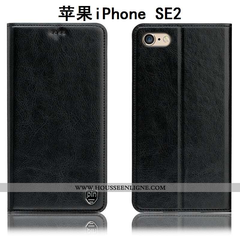 Étui iPhone Se (nouveau) Cuir Véritable Modèle Fleurie Incassable Tout Compris Téléphone Portable Ho