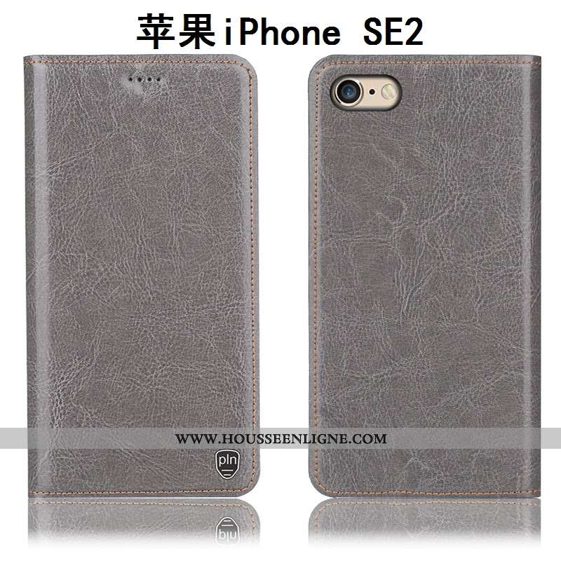 Étui iPhone Se (nouveau) Cuir Véritable Modèle Fleurie Incassable Tout Compris Téléphone Portable Ho