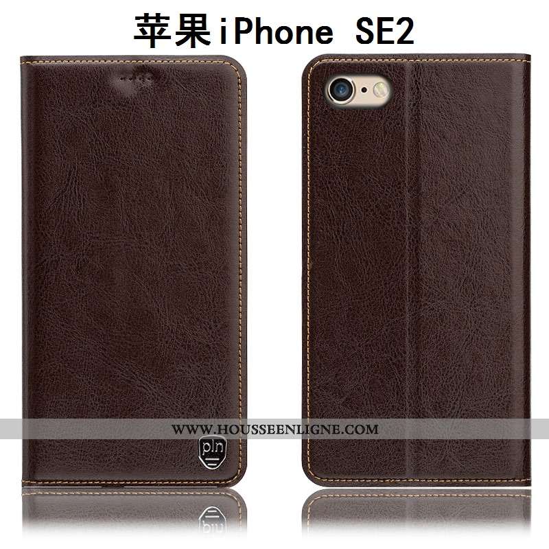 Étui iPhone Se (nouveau) Cuir Véritable Modèle Fleurie Incassable Tout Compris Téléphone Portable Ho