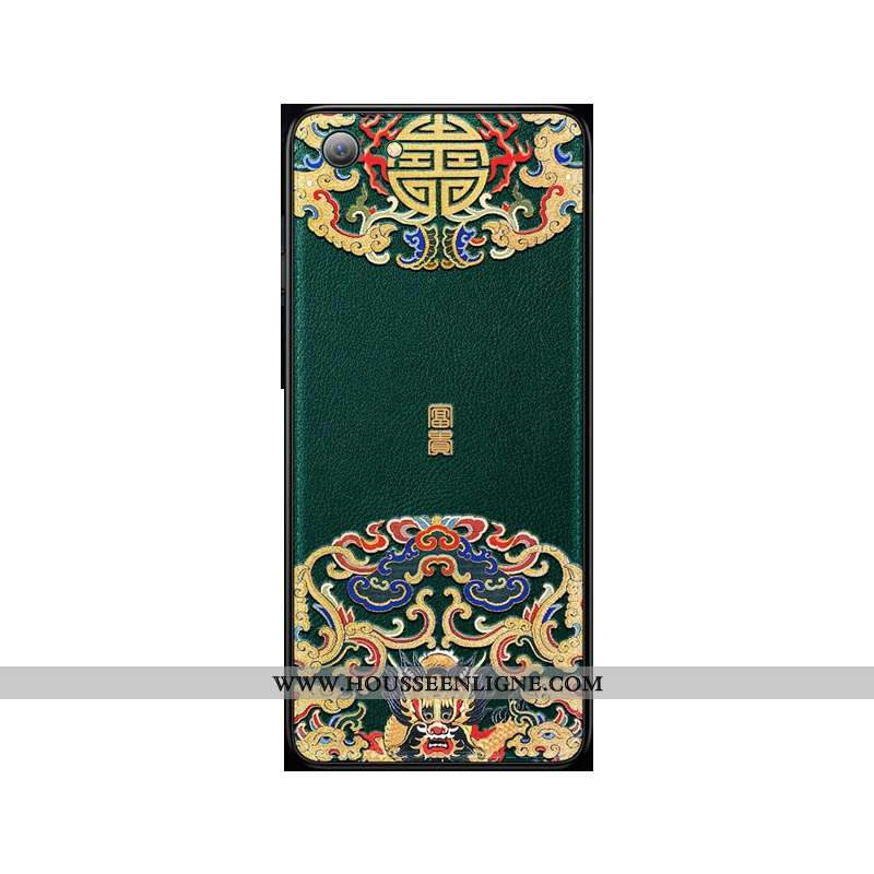 Étui iPhone Se (nouveau) Fluide Doux Protection Vert Style Chinois Téléphone Portable Légère Verte