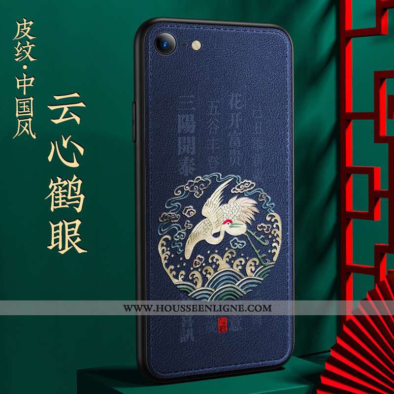Étui iPhone Se (nouveau) Fluide Doux Protection Vert Style Chinois Téléphone Portable Légère Verte