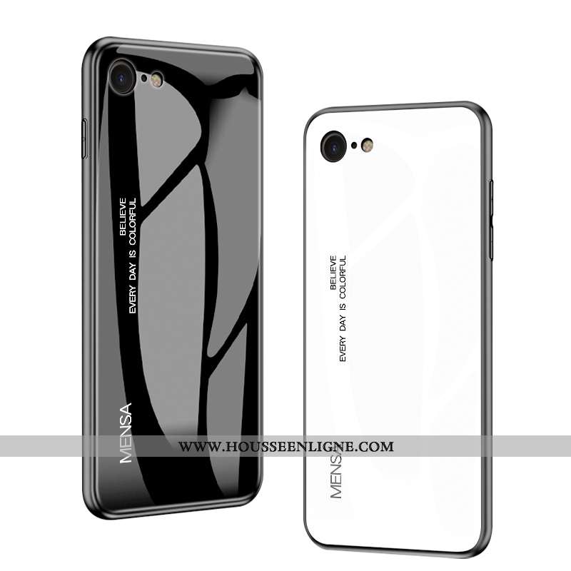 Étui iPhone Se (nouveau) Mode Protection Personnalité Luxe Verre Noir Téléphone Portable