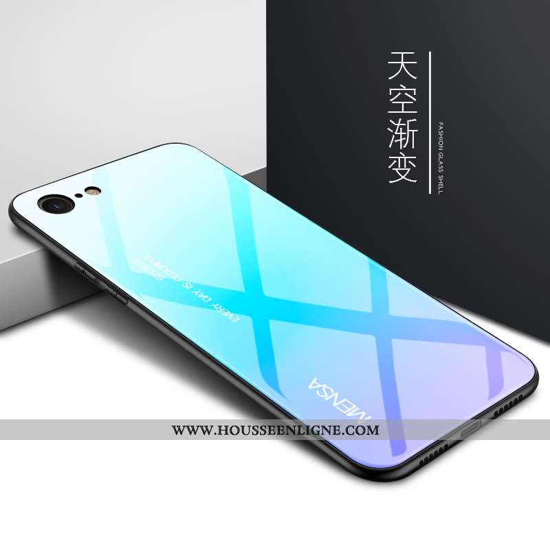 Étui iPhone Se (nouveau) Mode Protection Personnalité Luxe Verre Noir Téléphone Portable