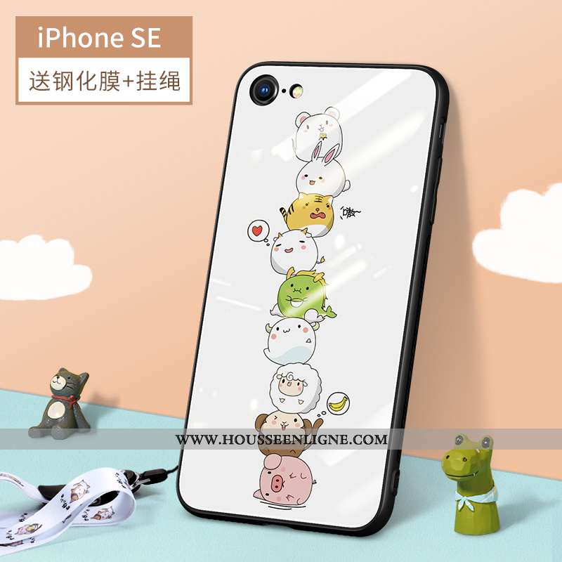 Étui iPhone Se (nouveau) Ultra Tendance Coque Tout Compris Net Rouge Nouveau Légère Blanche