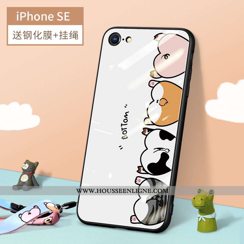 Étui iPhone Se (nouveau) Ultra Tendance Coque Tout Compris Net Rouge Nouveau Légère Blanche