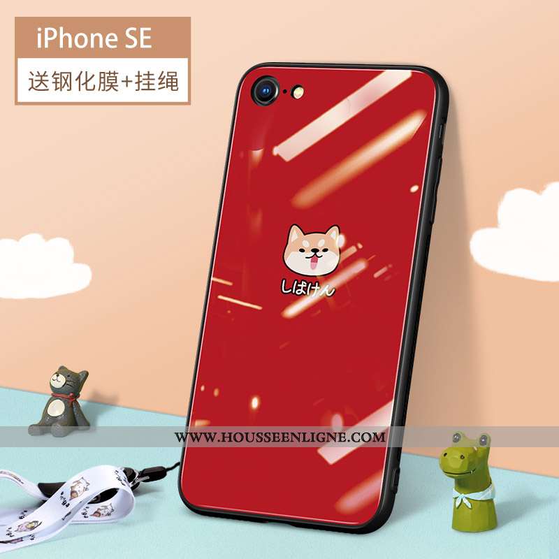 Étui iPhone Se (nouveau) Ultra Tendance Coque Tout Compris Net Rouge Nouveau Légère Blanche