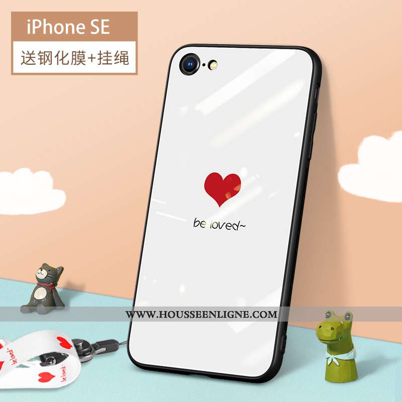 Étui iPhone Se (nouveau) Ultra Tendance Coque Tout Compris Net Rouge Nouveau Légère Blanche