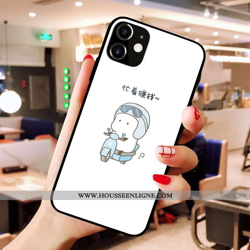 Étui iPhone X Créatif Charmant Coque Incassable Verre Blanc Personnalité Blanche