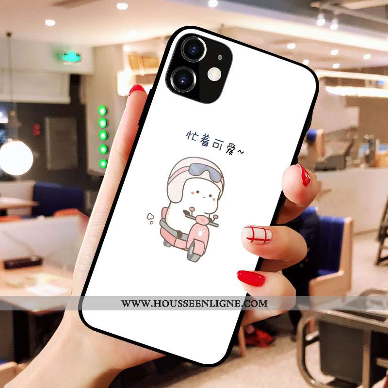 Étui iPhone X Créatif Charmant Coque Incassable Verre Blanc Personnalité Blanche