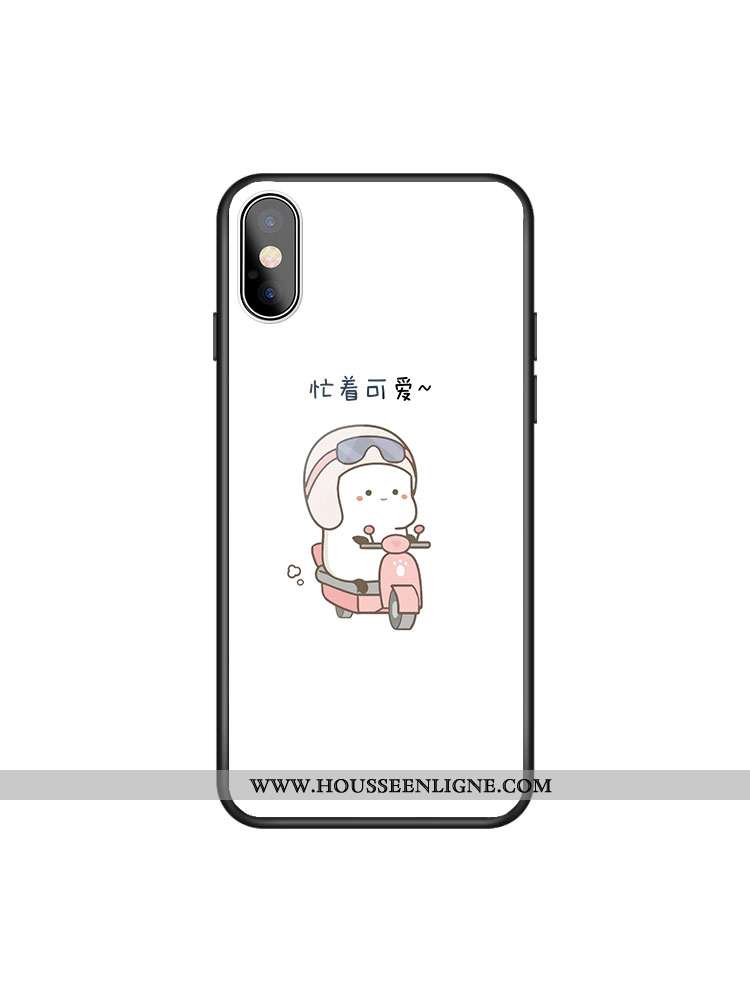 Étui iPhone X Créatif Charmant Coque Incassable Verre Blanc Personnalité Blanche