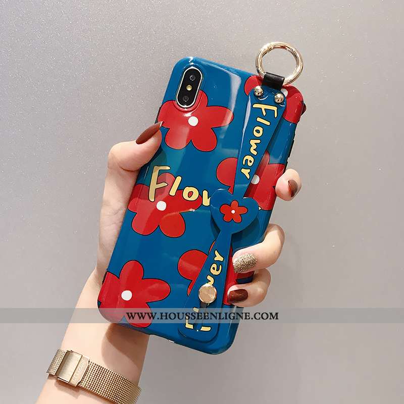 Étui iPhone X Créatif Silicone Anneau Support Protection Coque Rouge