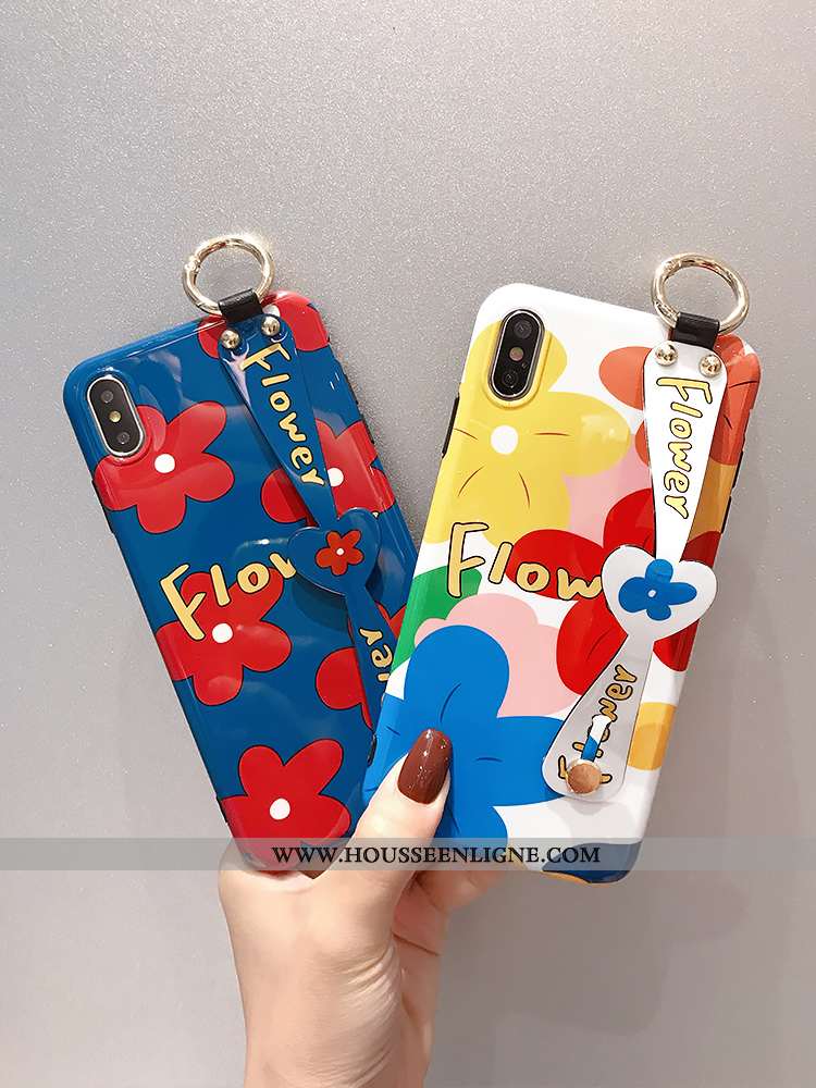 Étui iPhone X Créatif Silicone Anneau Support Protection Coque Rouge