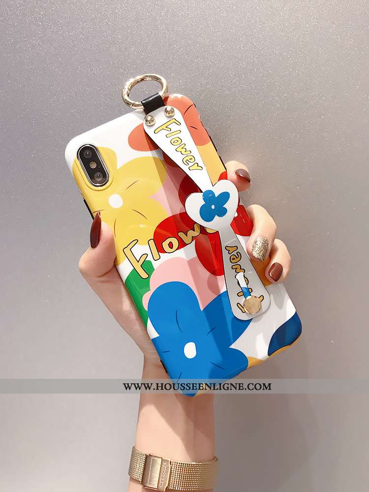 Étui iPhone X Créatif Silicone Anneau Support Protection Coque Rouge