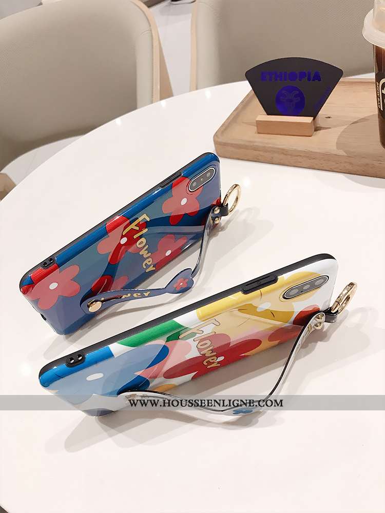 Étui iPhone X Créatif Silicone Anneau Support Protection Coque Rouge