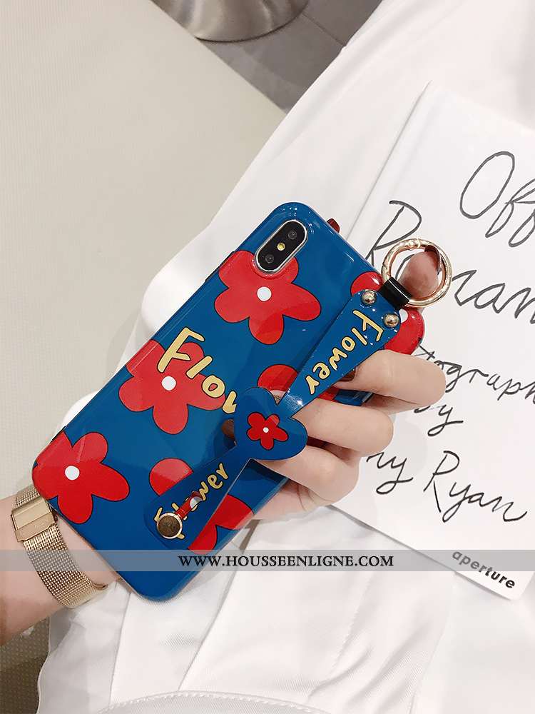 Étui iPhone X Créatif Silicone Anneau Support Protection Coque Rouge