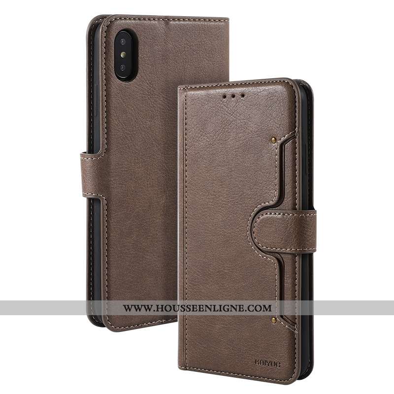 Étui iPhone X Cuir Protection Qualité Incassable Carte Téléphone Portable Noir