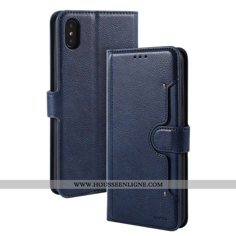 Étui iPhone X Cuir Protection Qualité Incassable Carte Téléphone Portable Noir