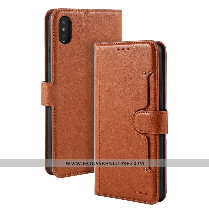 Étui iPhone X Cuir Protection Qualité Incassable Carte Téléphone Portable Noir