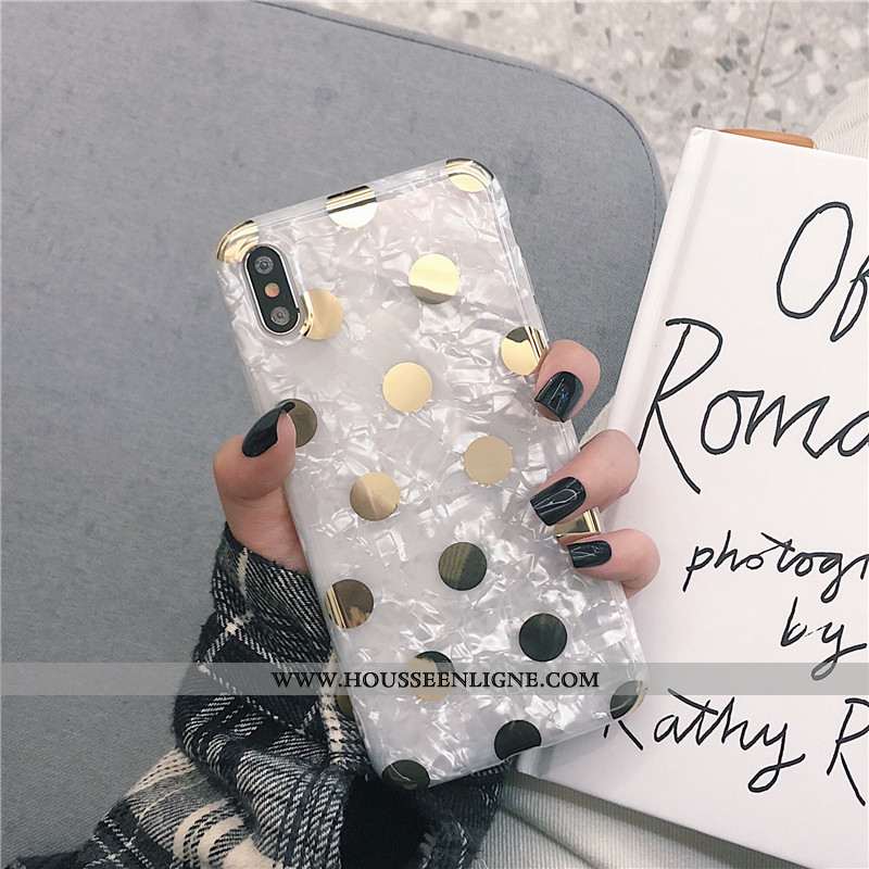 Étui iPhone X Fluide Doux Or Amour Coque Blanc Téléphone Portable Blanche