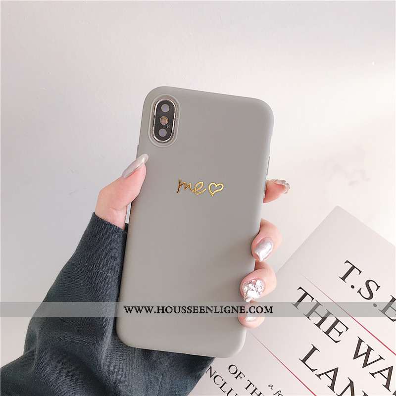 Étui iPhone X Fluide Doux Silicone Coque Clair Petit Gris