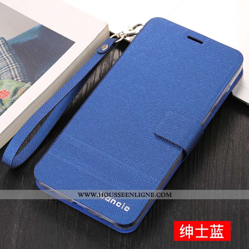 Étui iPhone X Fluide Doux Silicone Cuir Bleu Protection Incassable
