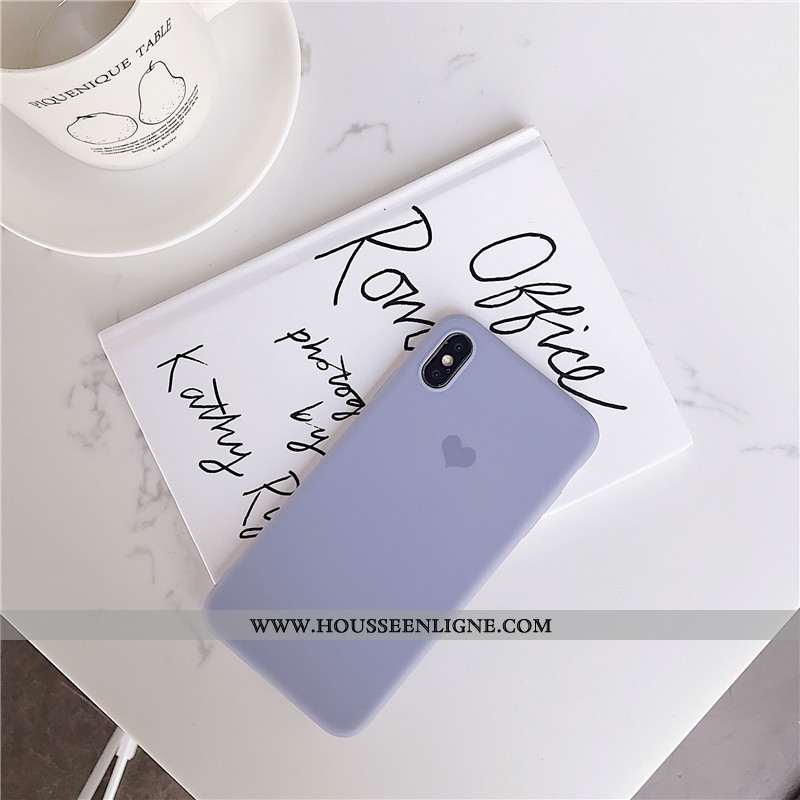 Étui iPhone X Protection Tendance Incassable Fluide Doux Bleu Simple Tout Compris
