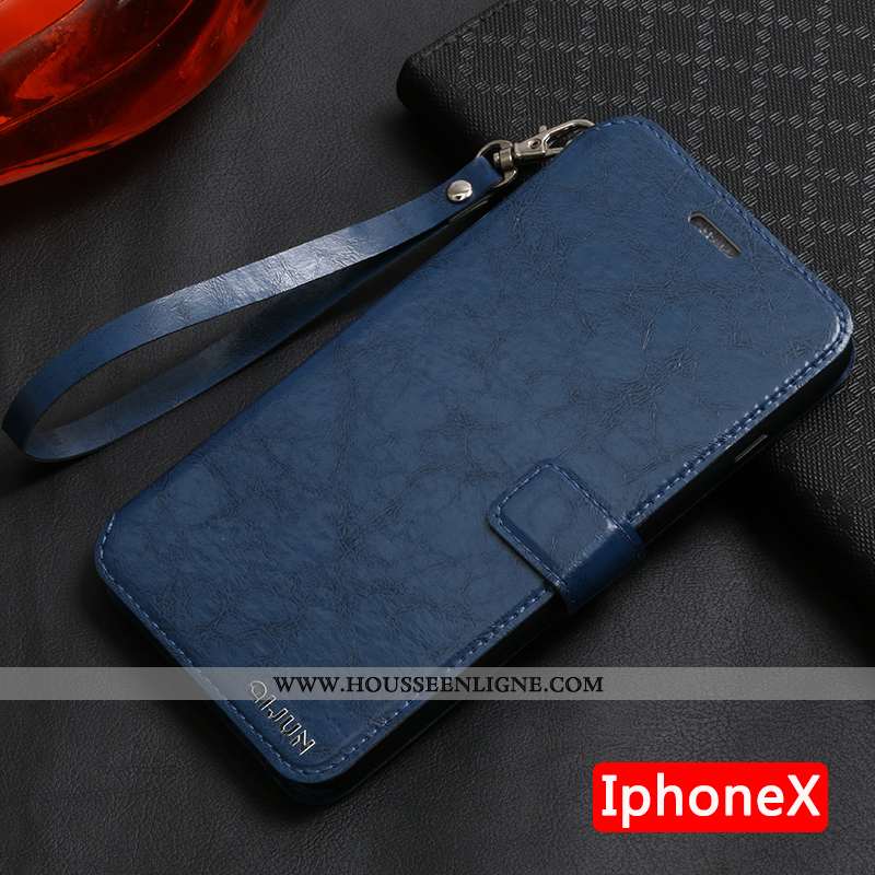 Étui iPhone X Silicone Protection Cuir Coque Téléphone Portable Tout Compris Rouge