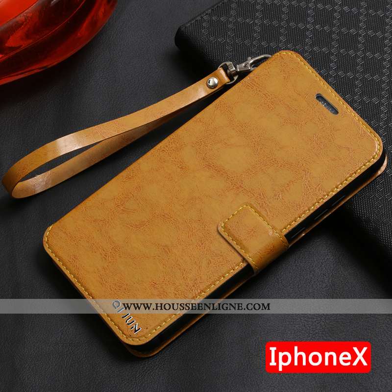 Étui iPhone X Silicone Protection Cuir Coque Téléphone Portable Tout Compris Rouge