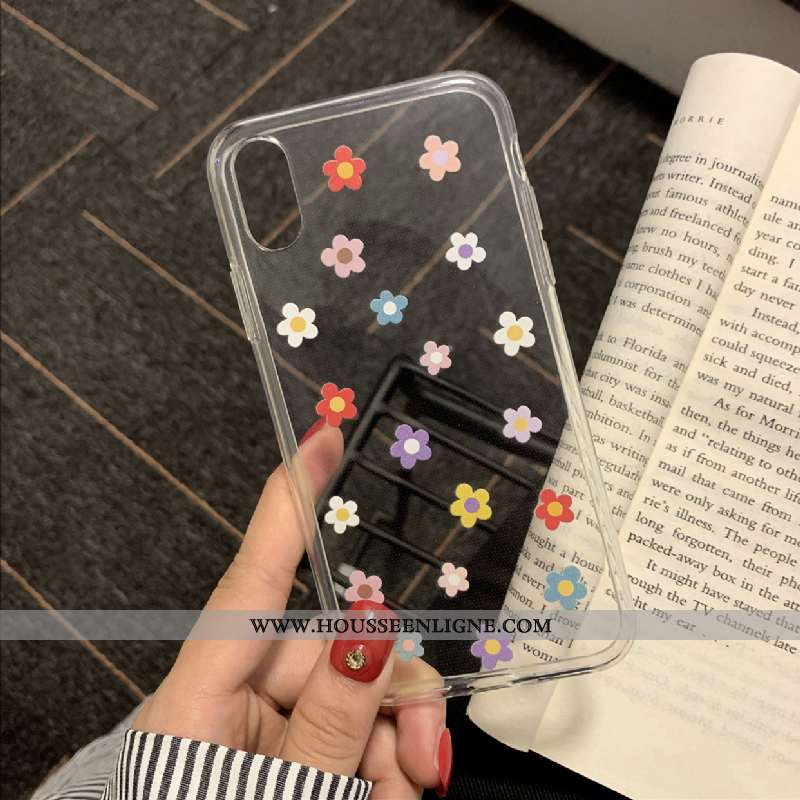 Étui iPhone X Silicone Transparent Incassable Tout Compris Fleurs Coque Petite Marguerite Blanche