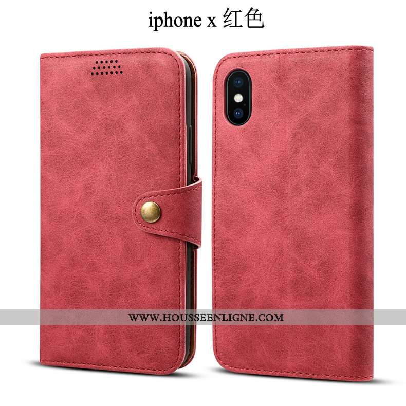 Étui iPhone X Tendance Cuir Housse Vert Fluide Doux Incassable Verte