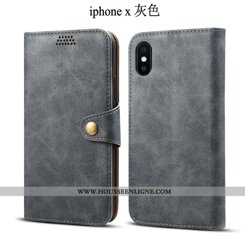 Étui iPhone X Tendance Cuir Housse Vert Fluide Doux Incassable Verte