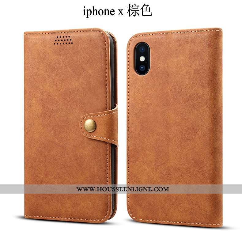 Étui iPhone X Tendance Cuir Housse Vert Fluide Doux Incassable Verte