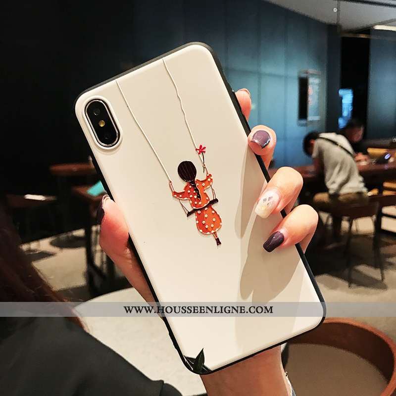 Étui iPhone X Tendance Légère Frais Petit Nouveau Fluide Doux Blanche