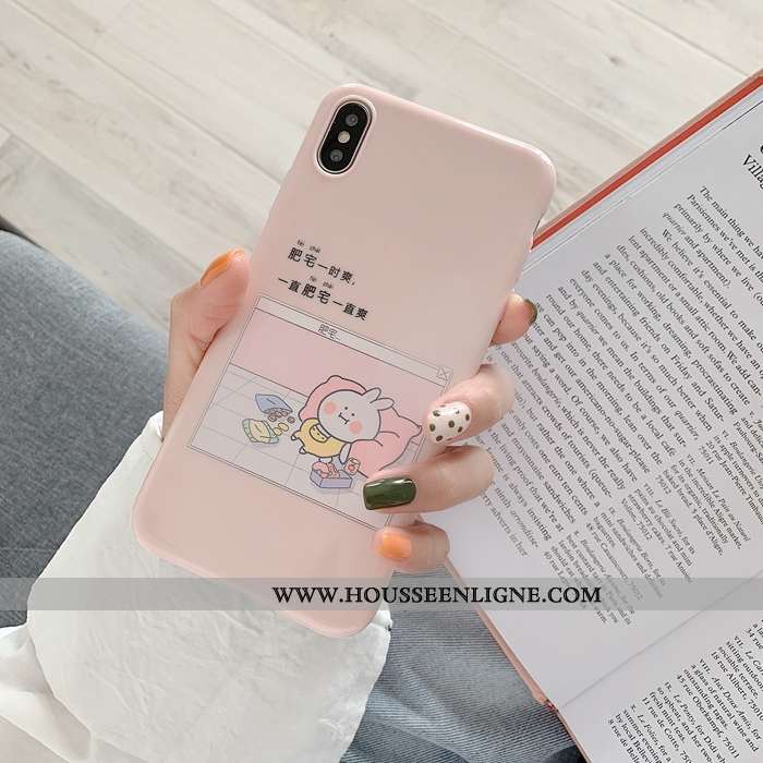 Étui iPhone X Ultra Tendance Coque Vent Silicone Net Rouge Rose